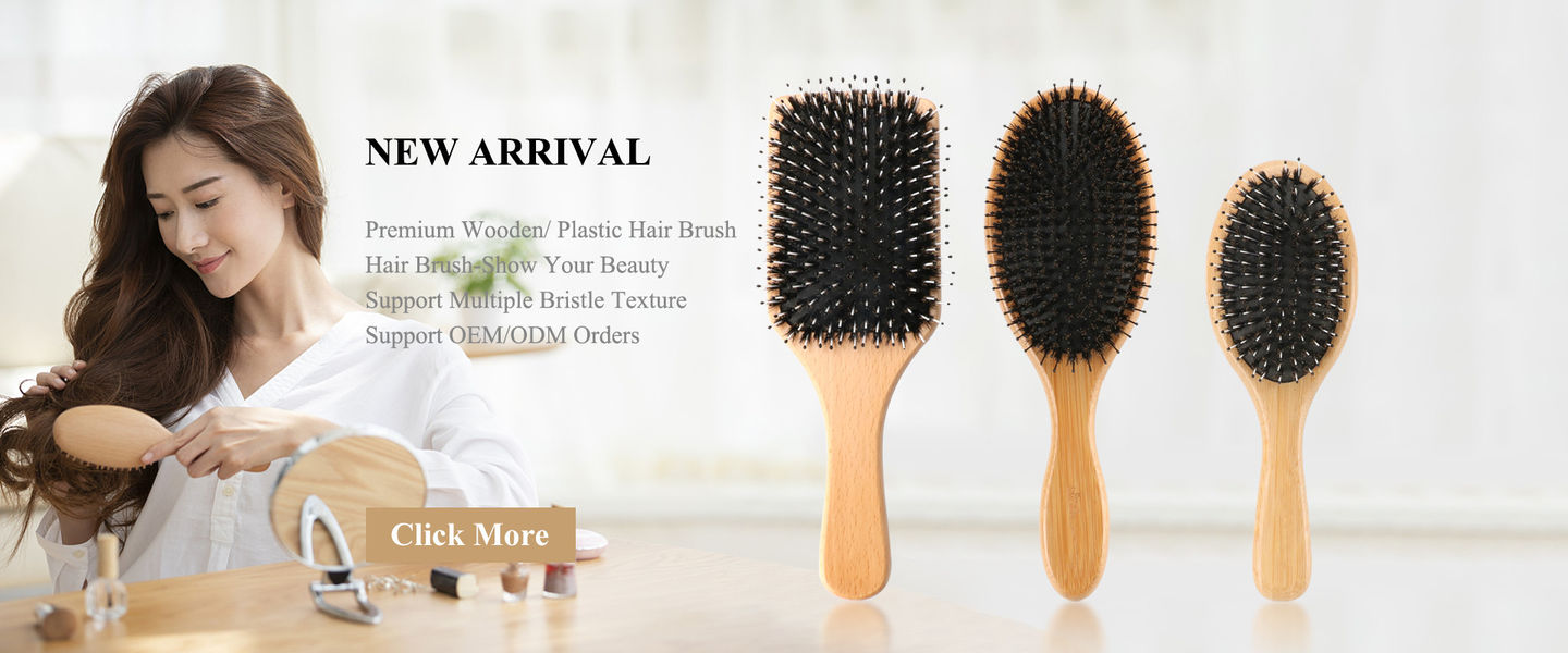 Laser Vent Wide Tooth Boar Bristle Hair Comb Wooden Anti Static Hair Brush For Women