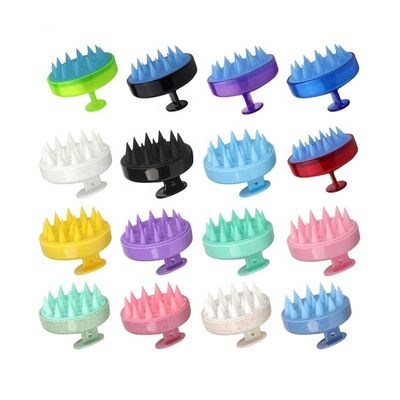Wheat Straw Silicone Hair Brush Massager Silicone Scalp Shampoo Brush Private Logo