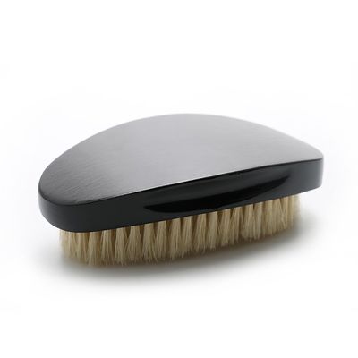 Black Wooden Wave Brush Extra Soft White Boar Bristle For Hair Growth Style