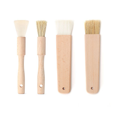 Natural Bristle Wooden Pastry Brush Wood Basting Brush For Baking Customized