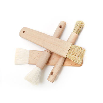 Natural Bristle Wooden Pastry Brush Wood Basting Brush For Baking Customized