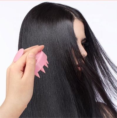 Wheat Straw Silicone Hair Brush Massager Silicone Scalp Shampoo Brush Private Logo