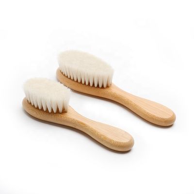 Customized Wood Baby Brush Set With Soft Bristles Natural Goat Hair 4Pcs