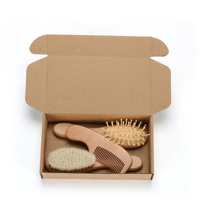 Modern Goat Bristle Brush Wooden Baby Brush And Comb Set For Newborns