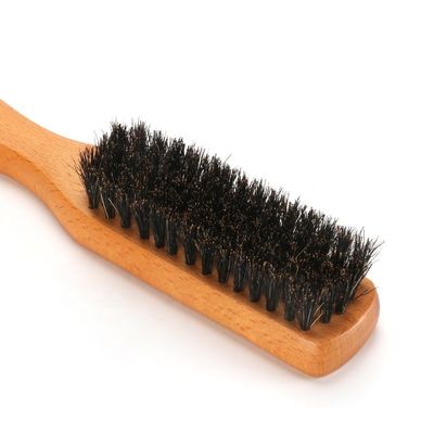 Men's Beard Grooming Set with Black Beard Brush and Comb Made of Natural Boar Bristle