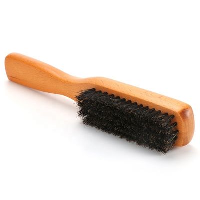 Men's Beard Grooming Set with Black Beard Brush and Comb Made of Natural Boar Bristle