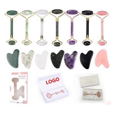 Jade Stone Rose Quartz Face Body Roller Body Guasha Tool For Massage SPA Beauty Tool