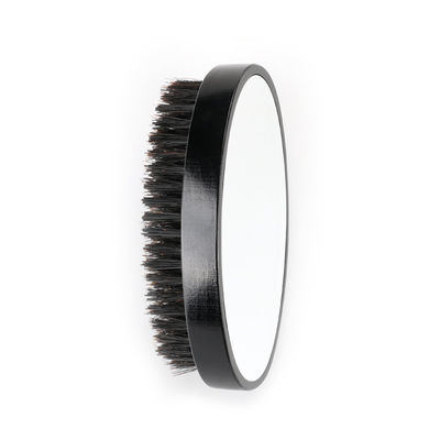 Beard Brush With Mirror Soft or Medium Hard Boar Bristle Wooden Handle for Men