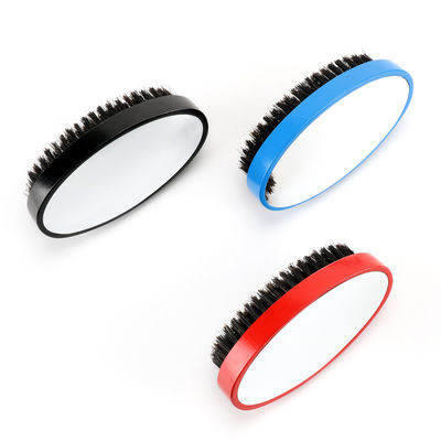 Beard Brush With Mirror Soft or Medium Hard Boar Bristle Wooden Handle for Men