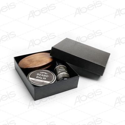 Custom Logo Engraved Portable Pocket Retro Wooden Boar Bristle Beard Brush and Comb Set Men's Beard Care