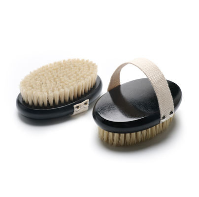 Eco Friendly Bath Shower Brush Beech Wood Oval Dry Brush For Exfoliating
