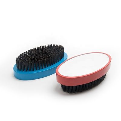 Customize Beard Brush With Mirror Natural Wood Medium Mixed Boar Bristle Brush