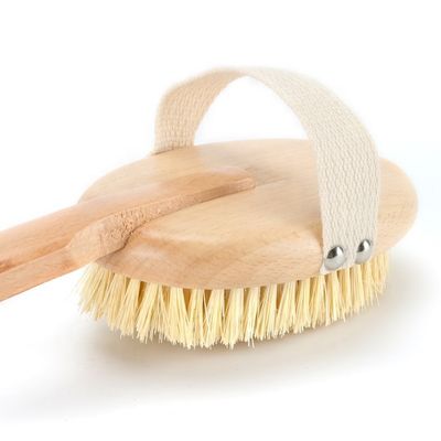 Vegan Sisal Body Dry Brush Detachable Natural Beechwood Long Handle