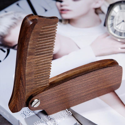 Black Walnut Handle Folding Wood Comb Beard Folding Comb 18.5*3.6cm