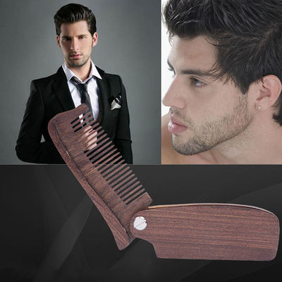 Black Walnut Handle Folding Wood Comb Beard Folding Comb 18.5*3.6cm