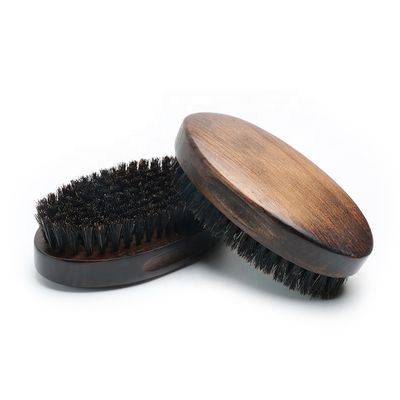 Retro Oval Wooden Beard Care Brush With 100% Natural Boar Hair