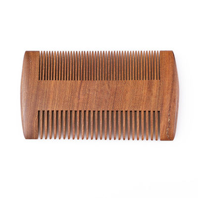 Custom Logo Double Side Sandalwood Beard Comb Antistatic Mustache Comb