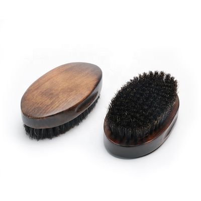Retro Oval Wooden Beard Care Brush With 100% Natural Boar Hair