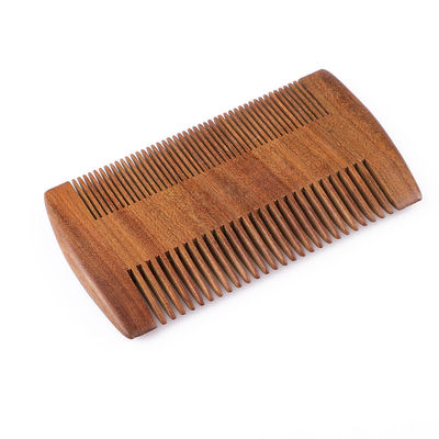 Custom Logo Double Side Sandalwood Beard Comb Antistatic Mustache Comb