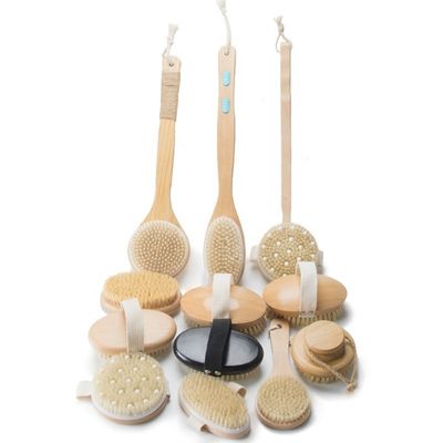 Natural Copper Fibers Vegan Bristle Wooden Body Massage Brush 0.15kg