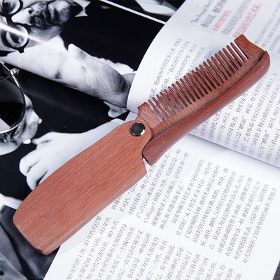 Anti Static Sandalwood Foldable Beard Comb Folding Mustache Comb