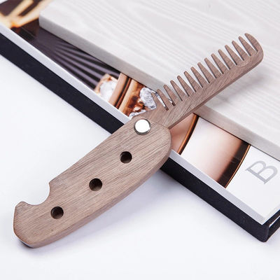 Anti Static Sandalwood Foldable Beard Comb Folding Mustache Comb