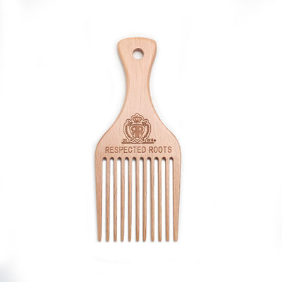 African Pro Wooden Hair Pick Comb For Curly Afro Hair Styling Wide Teeth Gear