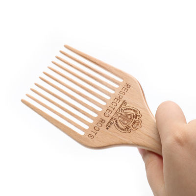 African Pro Wooden Hair Pick Comb For Curly Afro Hair Styling Wide Teeth Gear