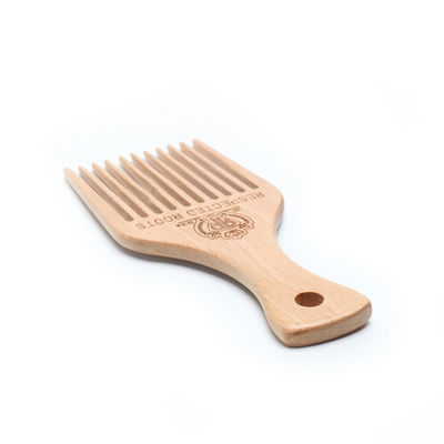 African Pro Wooden Hair Pick Comb For Curly Afro Hair Styling Wide Teeth Gear