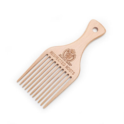 African Pro Wooden Hair Pick Comb For Curly Afro Hair Styling Wide Teeth Gear