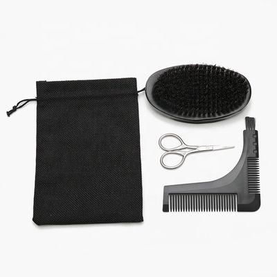 Beard Brush And Santalwood Hair Comb Set With Customized Private Logo For Men Grooming