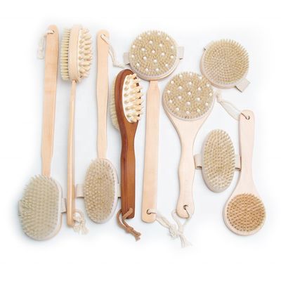 Beech Wood Sisal Bristles Exfoliating Dry Brush For Dry Skin Cleansing