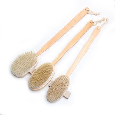 Beech Wood Sisal Bristles Exfoliating Dry Brush For Dry Skin Cleansing