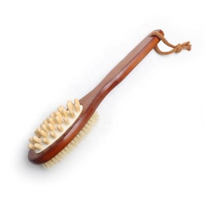 Beech Wood Sisal Bristles Exfoliating Dry Brush For Dry Skin Cleansing