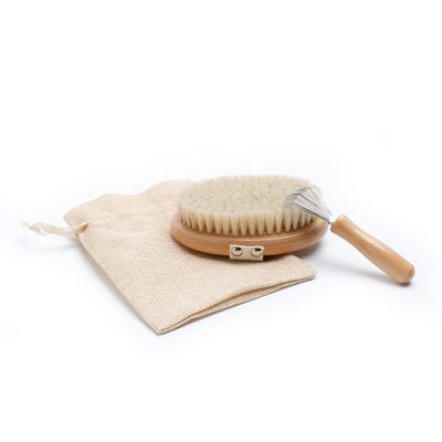 Natural Bristle Wooden Dry Body Bath Shower Brush For  Exfoliating Scrubber
