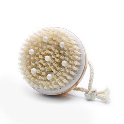 Abeis Round Dry Body Brush Back Scrub Shower Brush For Exfoliation