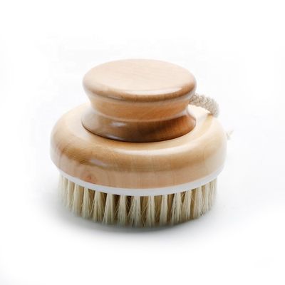 Abeis Round Dry Body Brush Back Scrub Shower Brush For Exfoliation