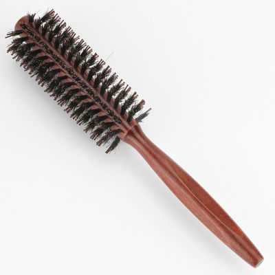 Natural Styling Anti Static Round Hair Curling Combs Set Of 3 With Wooden Handle