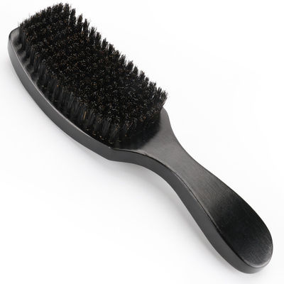 Custom Soft Red Boar Bristle 360 Curved Wave Brush Long Handle For Hair Style