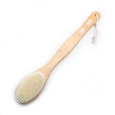 Abeis Sisal Vegan Fiber Boar Bristle Dry Brushing Bath Brush for Exfoliation and Massage