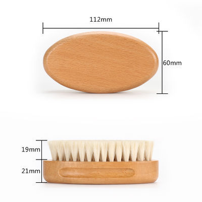 Customized Color 360 Curved Soft Goat Bristle Men Beard Cleaning Brush Laser Customized