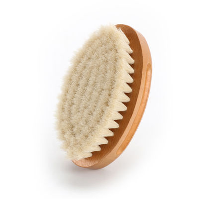 Customized Color 360 Curved Soft Goat Bristle Men Beard Cleaning Brush Laser Customized