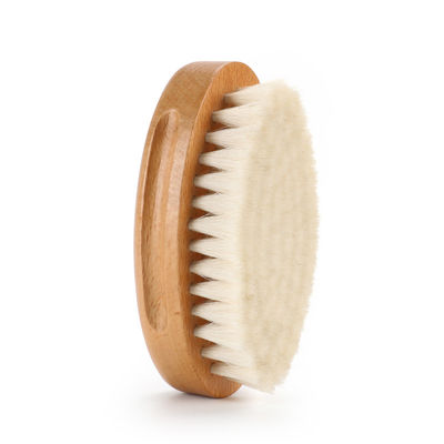 Customized Color 360 Curved Soft Goat Bristle Men Beard Cleaning Brush Laser Customized