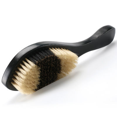 Men'S Two Color Beard Trimming Brush With Beech Wood Handle And Boar Bristles