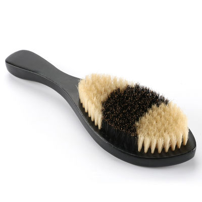Men'S Two Color Beard Trimming Brush With Beech Wood Handle And Boar Bristles