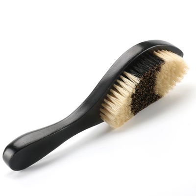Men'S Two Color Beard Trimming Brush With Beech Wood Handle And Boar Bristles