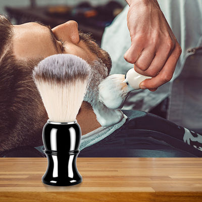 Abeis Travel Shaving Brush White Nylon Hair And ABS Handle Beard Soap Brush