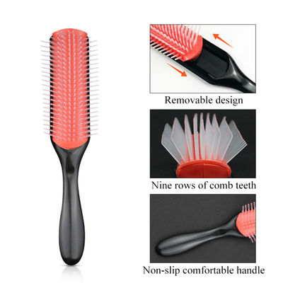 Nine Rows Removable Plastic Hair Comb Hair Massage Brush Customized Logo
