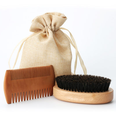 Wooden Beard Brush Grooming Kit for Men Abeis Custom Logo Comb Growth Set Wood