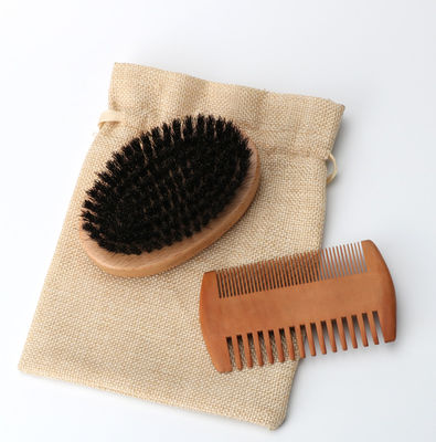 Wooden Beard Brush Grooming Kit for Men Abeis Custom Logo Comb Growth Set Wood